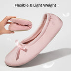Women's Terry Cloth Satin Ballerina Slippers