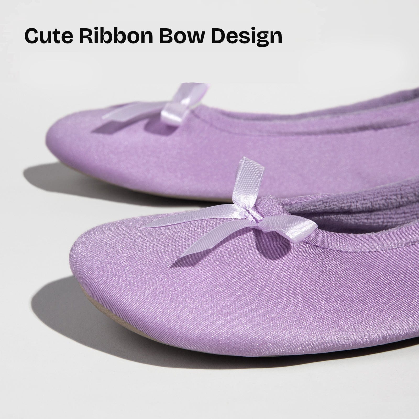 Women's Terry Cloth Satin Ballerina Slippers