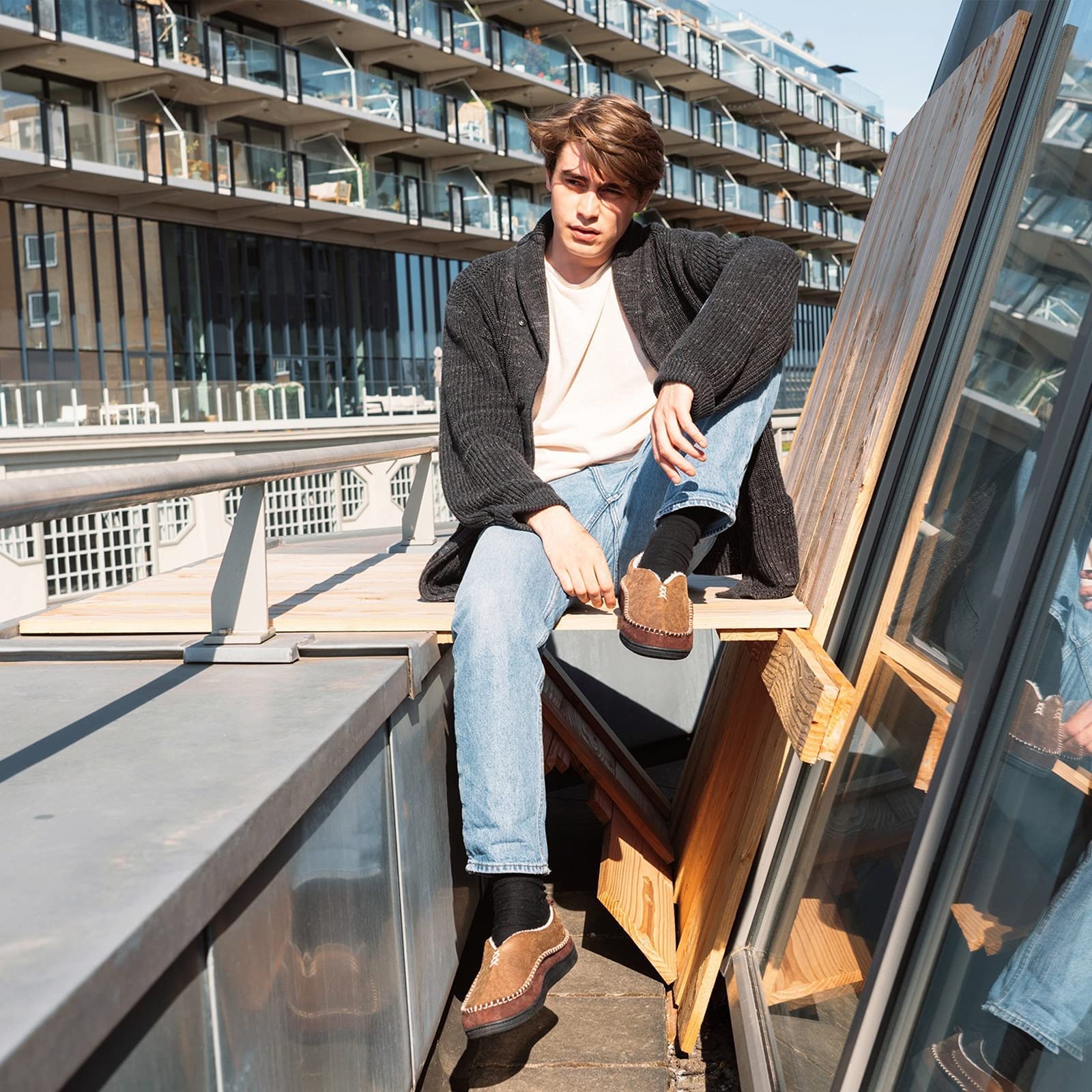 Men's Micro Suede Memory Foam Moccasin Slippers