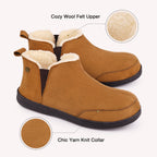 Men's Micro Suede Faux Wool Blend Hi-Top Boot Slippers