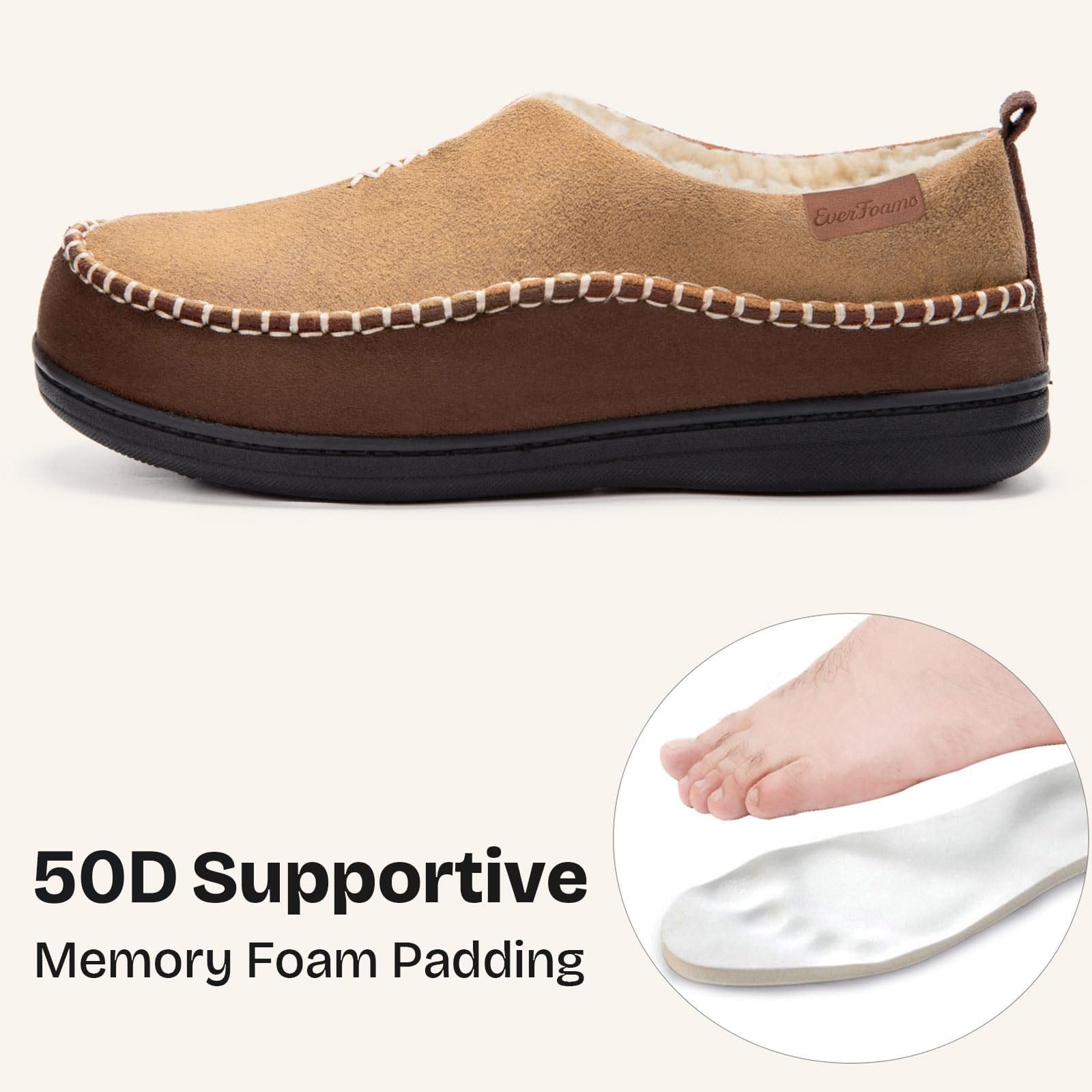 Men's Micro Suede Memory Foam Moccasin Slippers