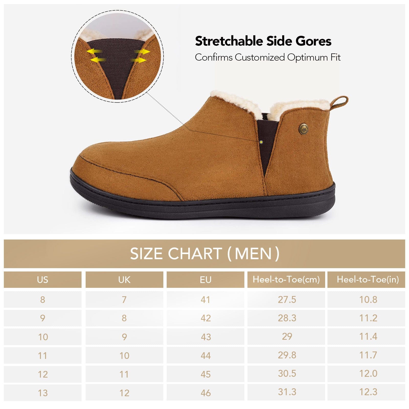 Men's Micro Suede Faux Wool Blend Hi-Top Boot Slippers