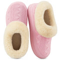 Ladies' Warm Knitted Faux Suede Memory Foam Moc Slippers