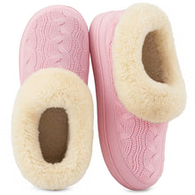 Ladies' Warm Knitted Faux Suede Memory Foam Moc Slippers