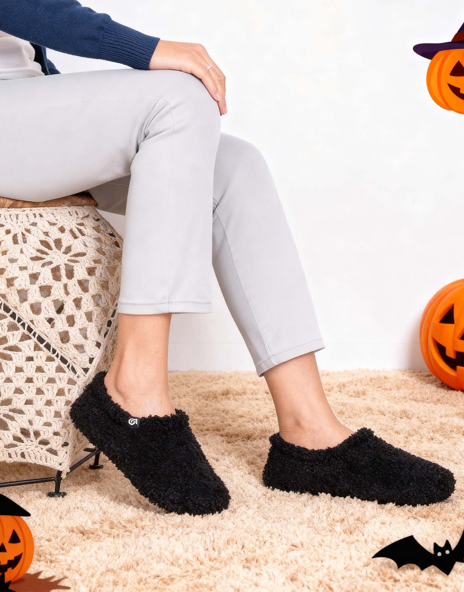 Women's Fuzzy Slippers Warm Comfy Memory Foam Non-slip House Shoes