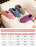 Women's Fuzzy Slippers Warm Comfy Memory Foam Non-slip House Shoes