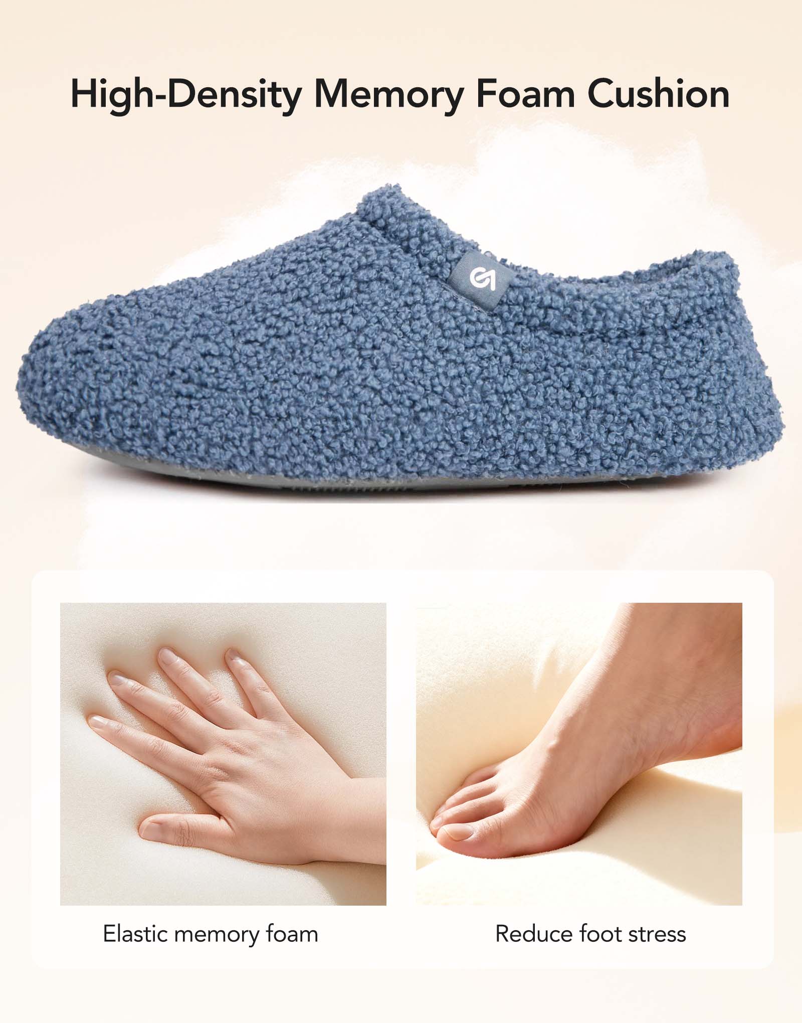 Women's Fuzzy Slippers Warm Comfy Memory Foam Non-slip House Shoes