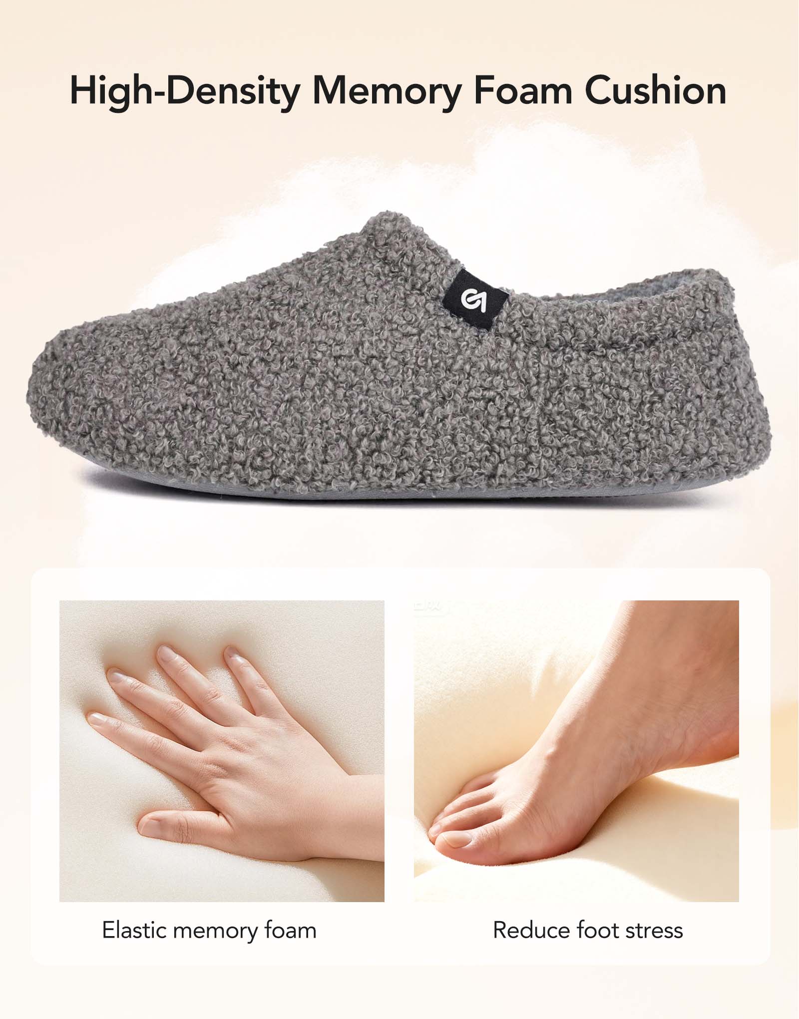 Women's Fuzzy Slippers Warm Comfy Memory Foam Non-slip House Shoes