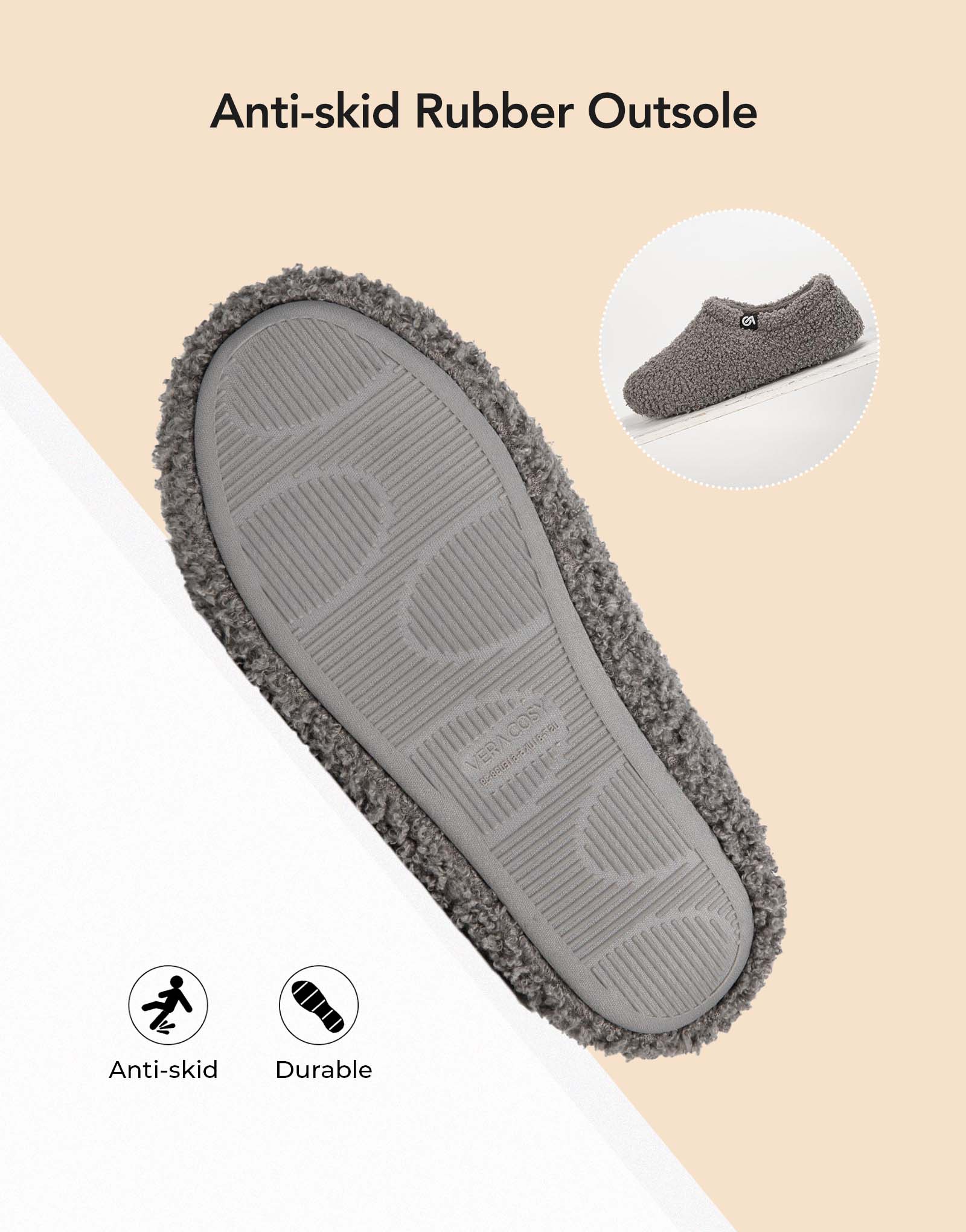 Women's Fuzzy Slippers Warm Comfy Memory Foam Non-slip House Shoes