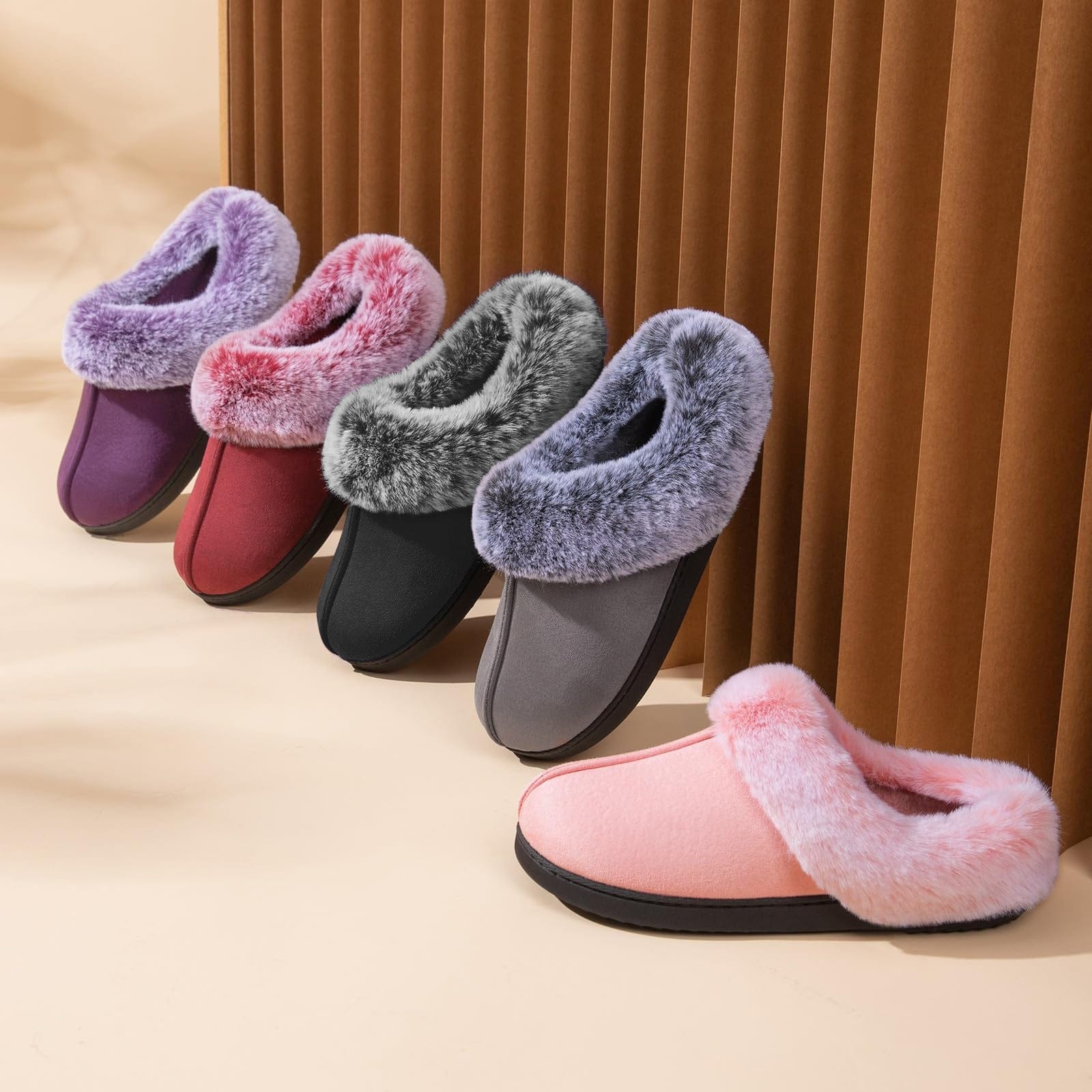 Women's Classic Suede Memory Foam Slippers