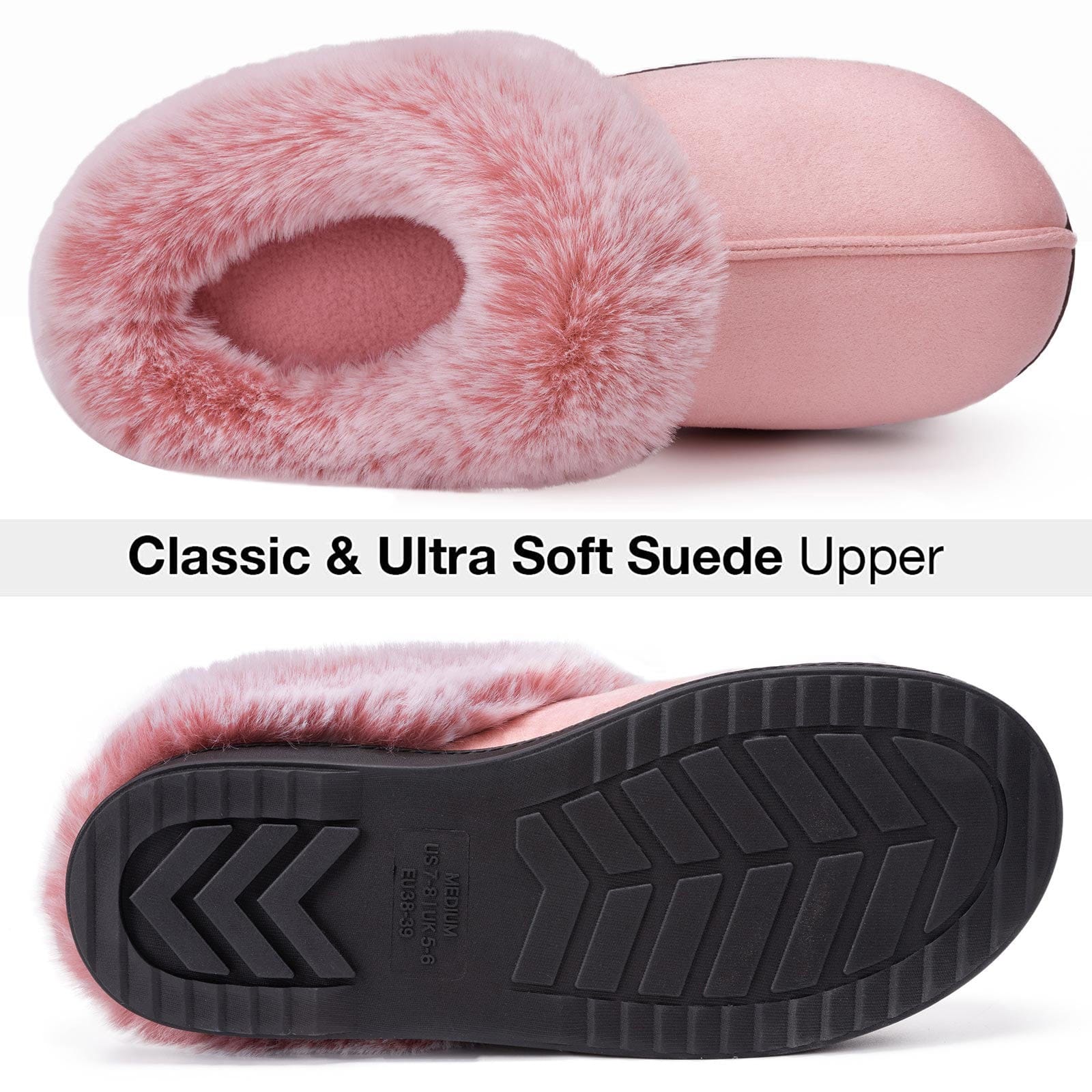 Women's Classic Suede Memory Foam Slippers