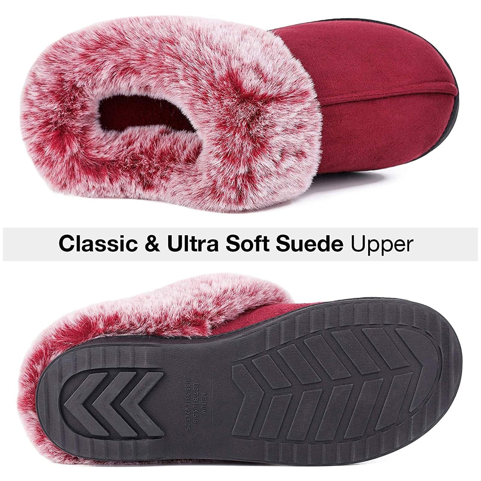 Women's Classic Suede Memory Foam Slippers