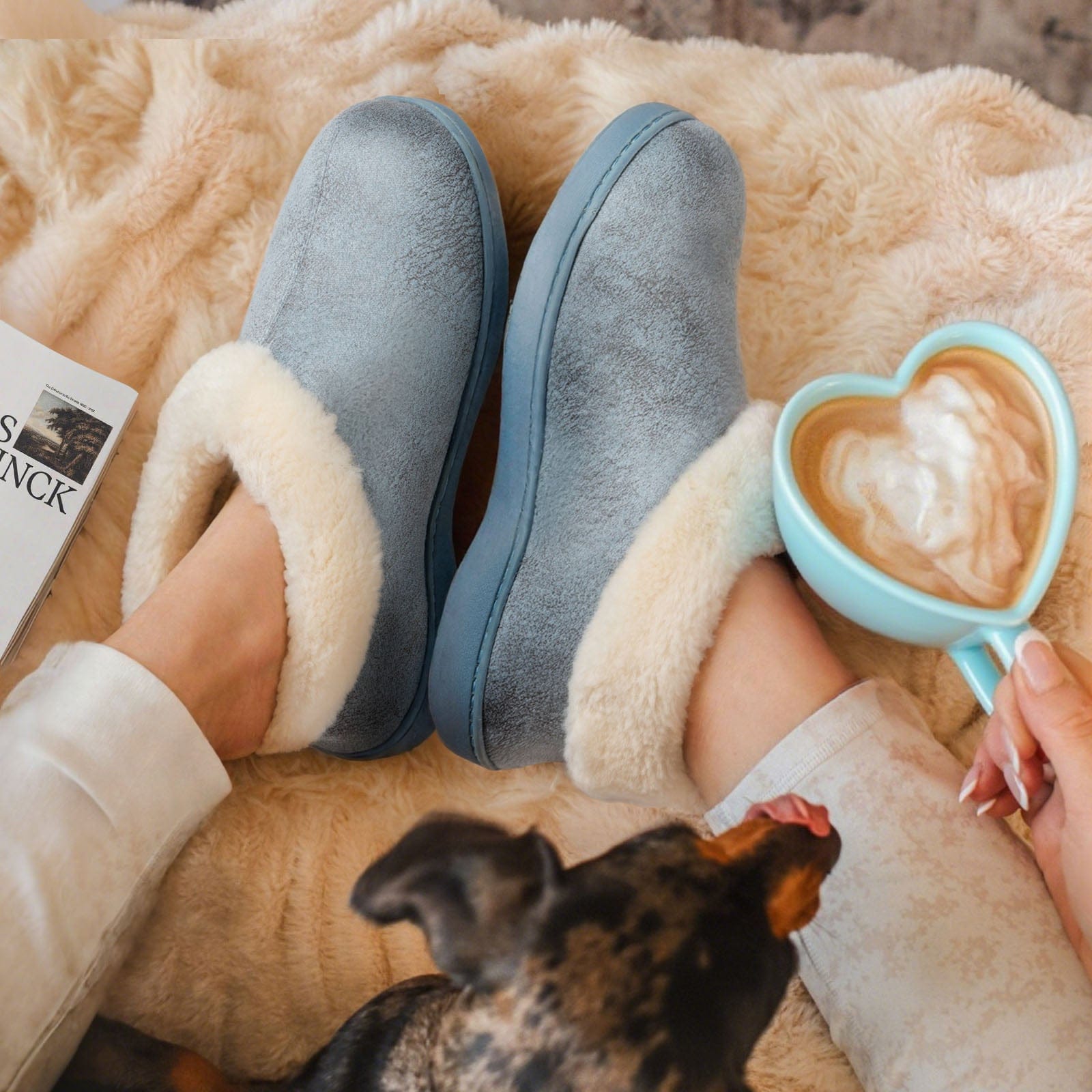 Women's Microsuede Fuzzy Plush Lined Slippers