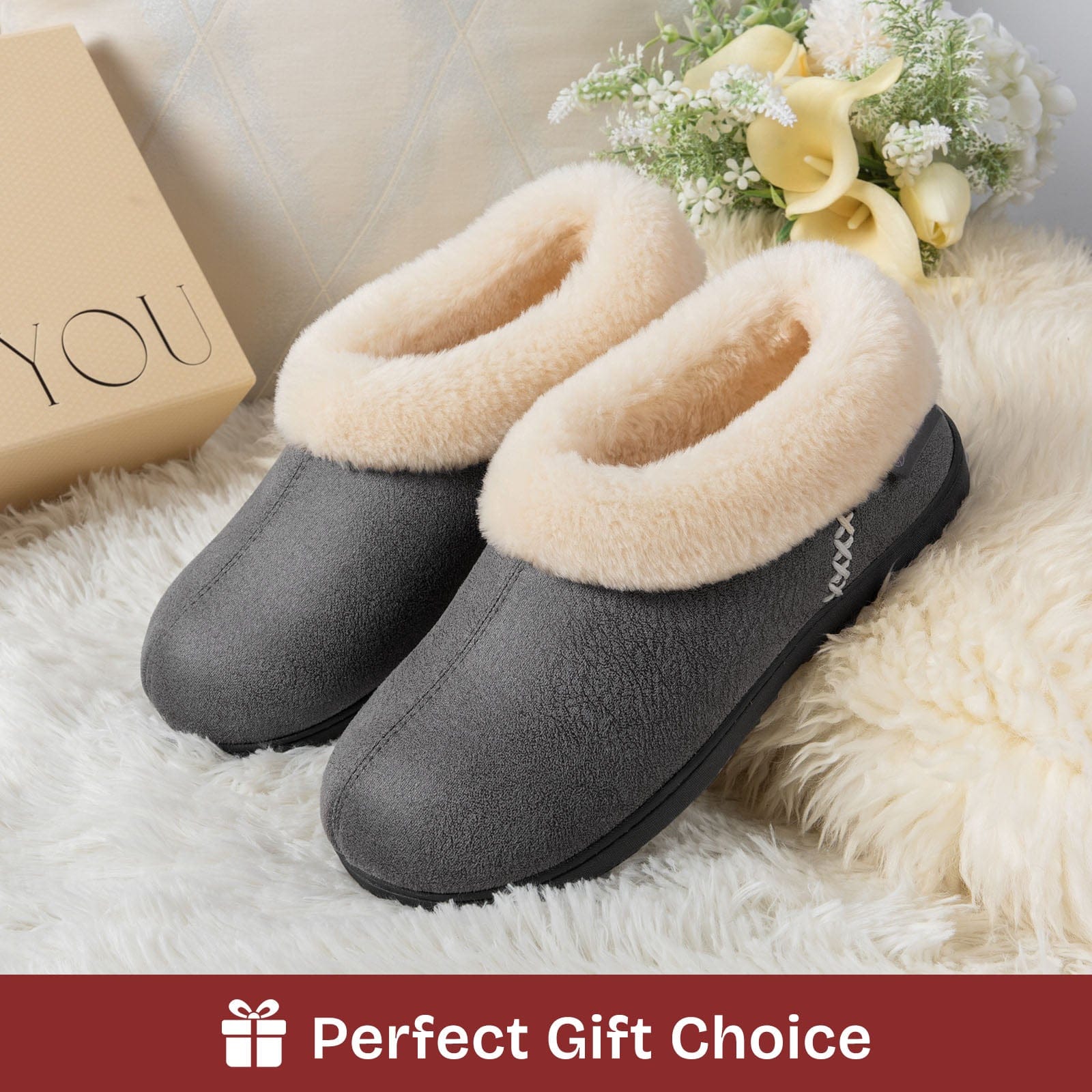 Women's Microsuede Fuzzy Plush Lined Slippers