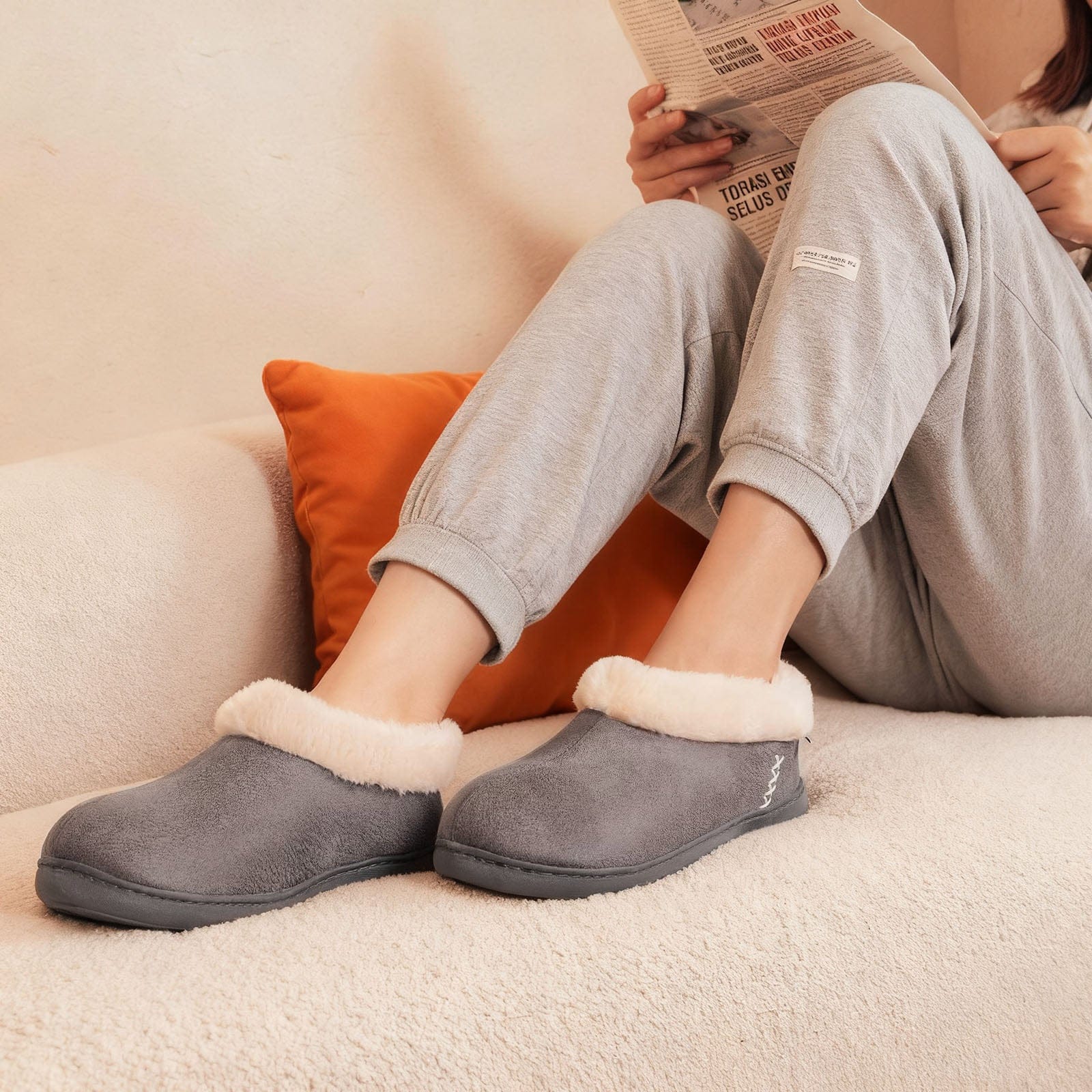 Women's Microsuede Fuzzy Plush Lined Slippers