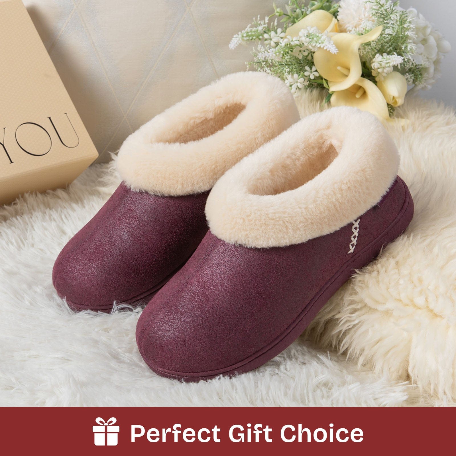 Women's Microsuede Fuzzy Plush Lined Slippers