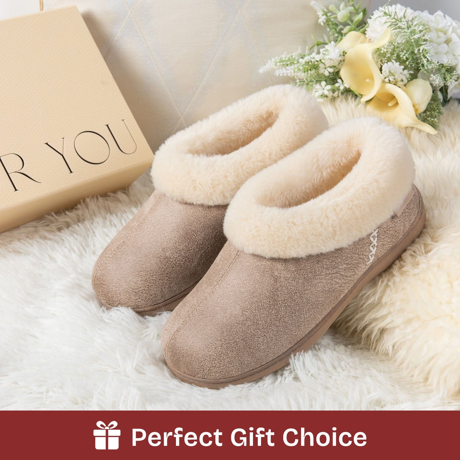 Women's Microsuede Fuzzy Plush Lined Slippers