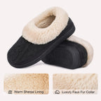 Ladies' Warm Knitted Faux Suede Memory Foam Moc Slippers