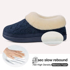 Ladies' Warm Knitted Faux Suede Memory Foam Moc Slippers