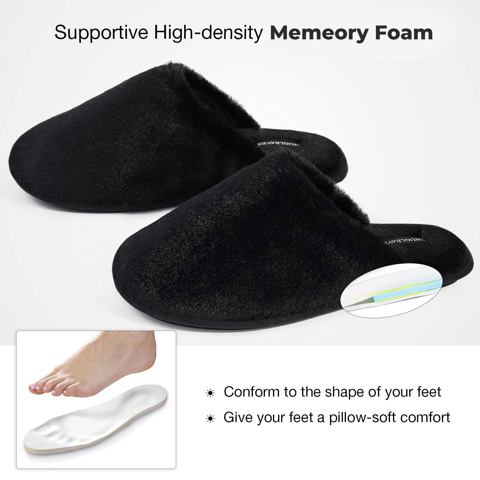Women's Fluffy Memory Foam Slip On Slippers