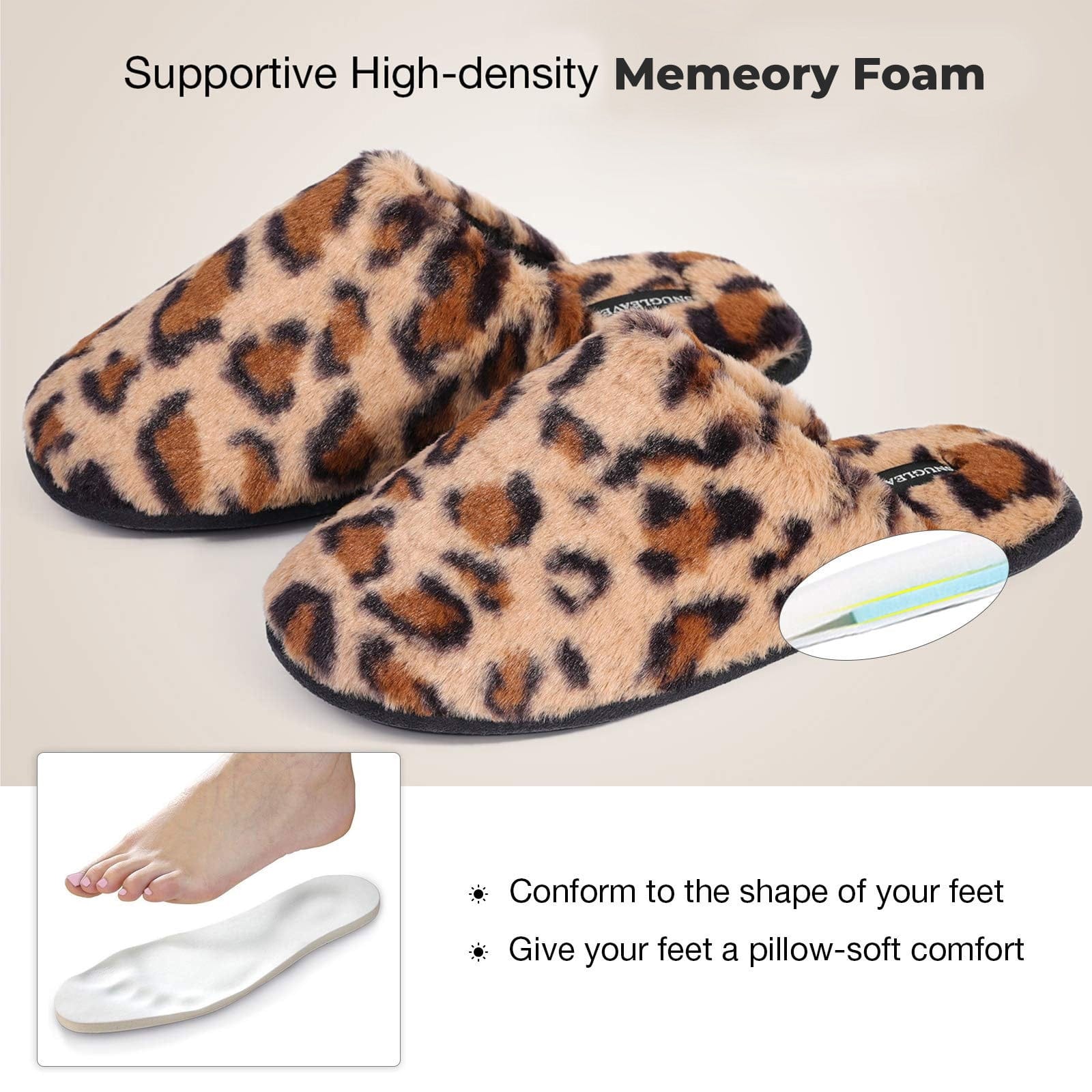 Women's Fluffy Memory Foam Slip On Slippers