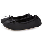 Women's Terry Cloth Satin Ballerina Slippers