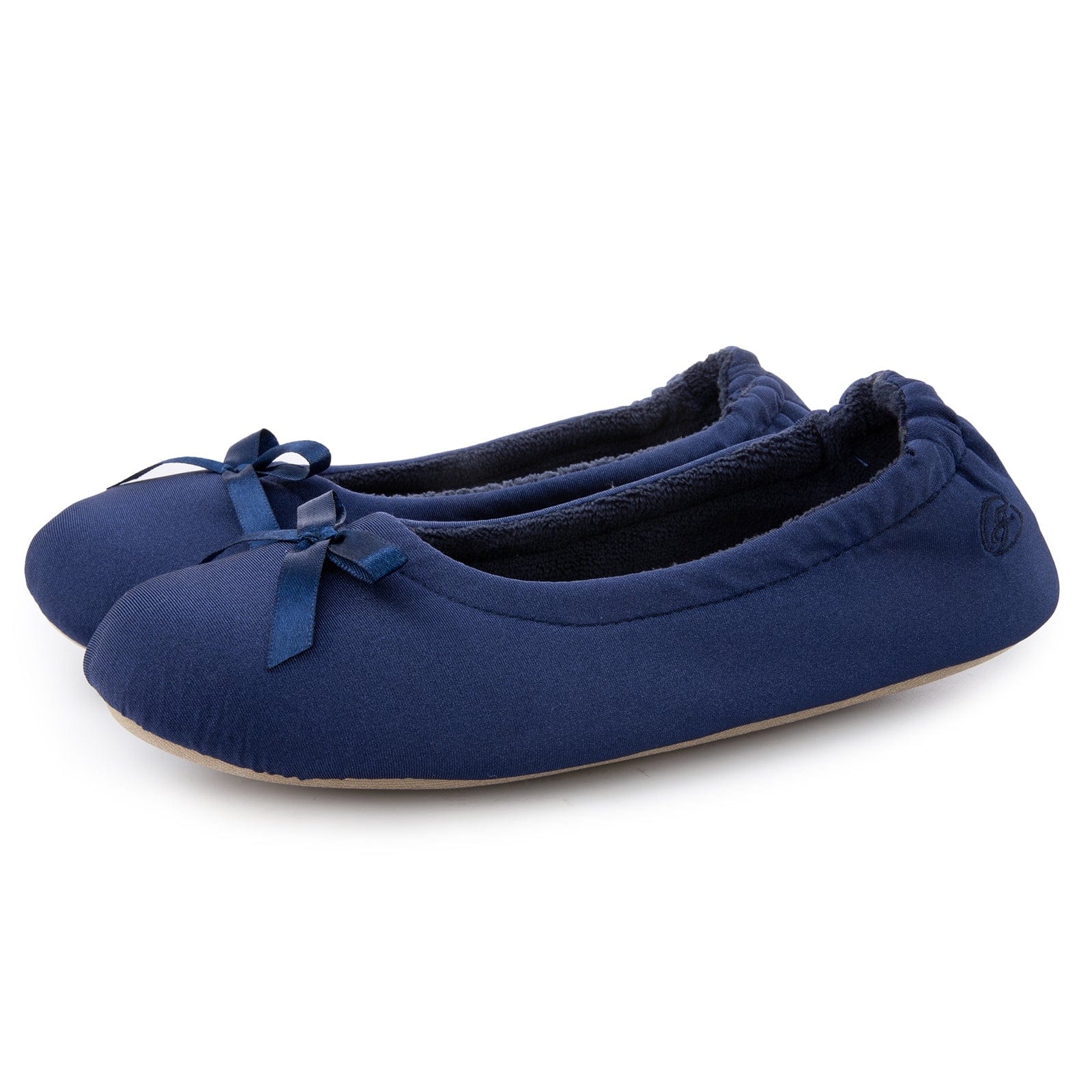 Women's Terry Cloth Satin Ballerina Slippers