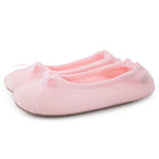 Women's Terry Cloth Satin Ballerina Slippers
