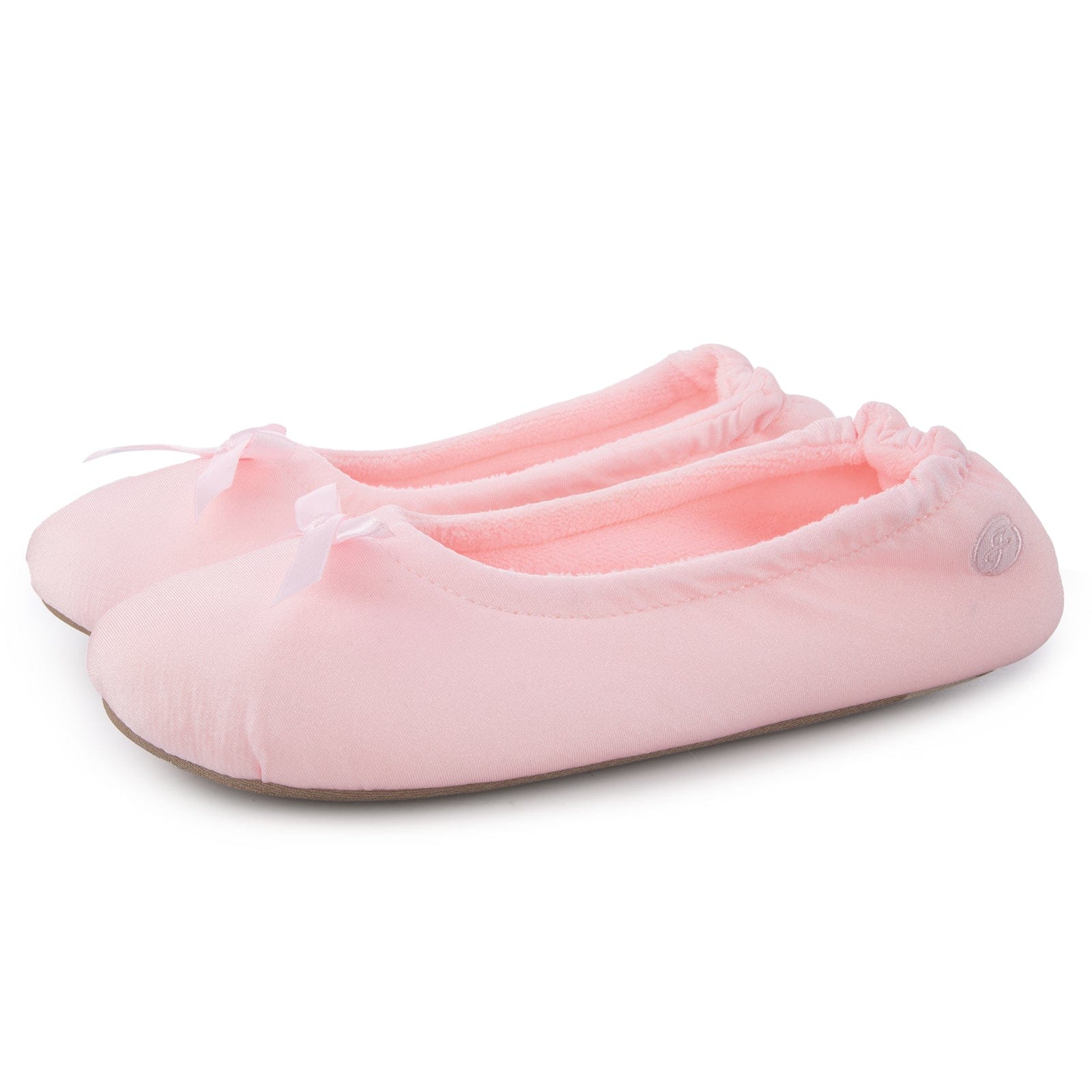 Women's Terry Cloth Satin Ballerina Slippers