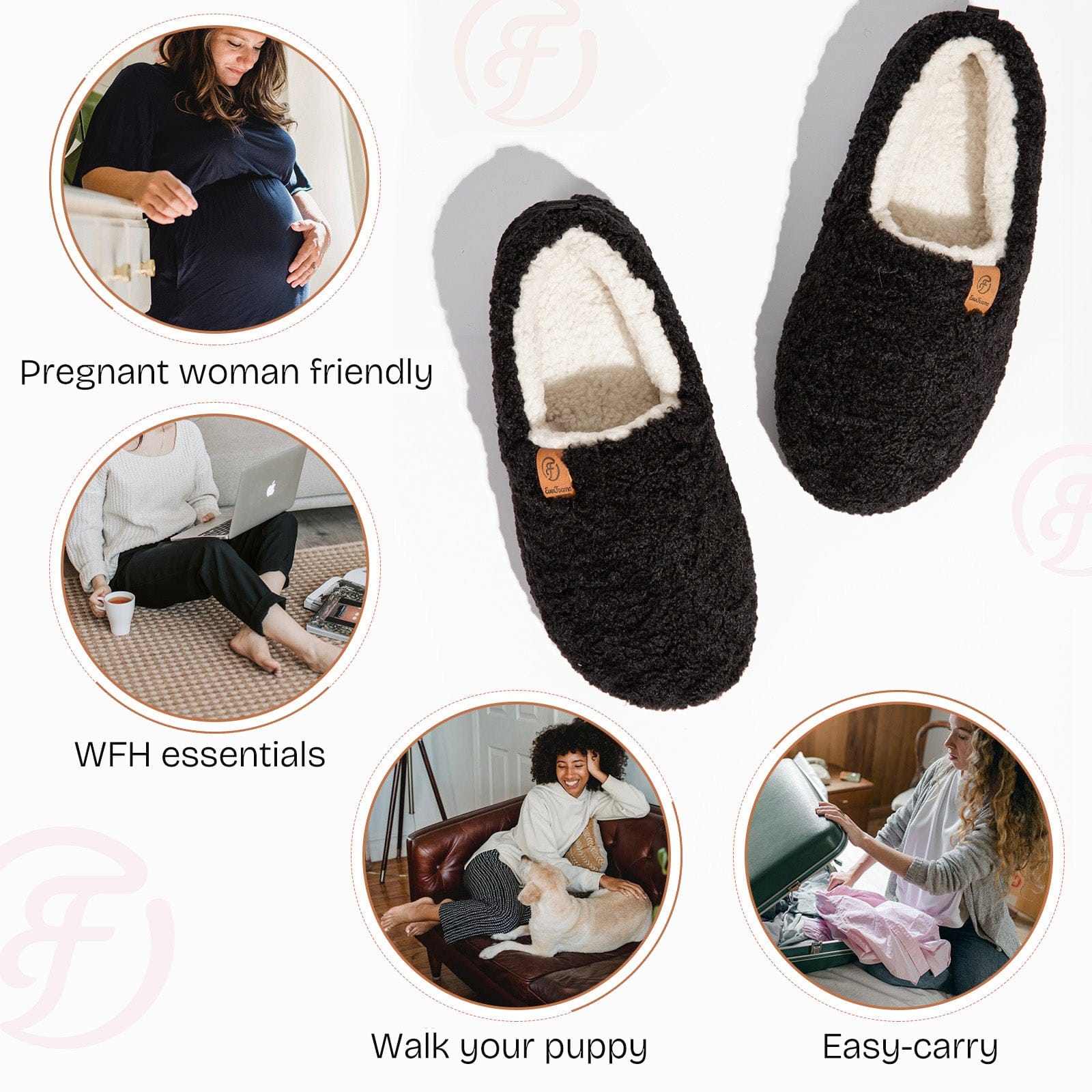 Women's Fuzzy Full Slippers