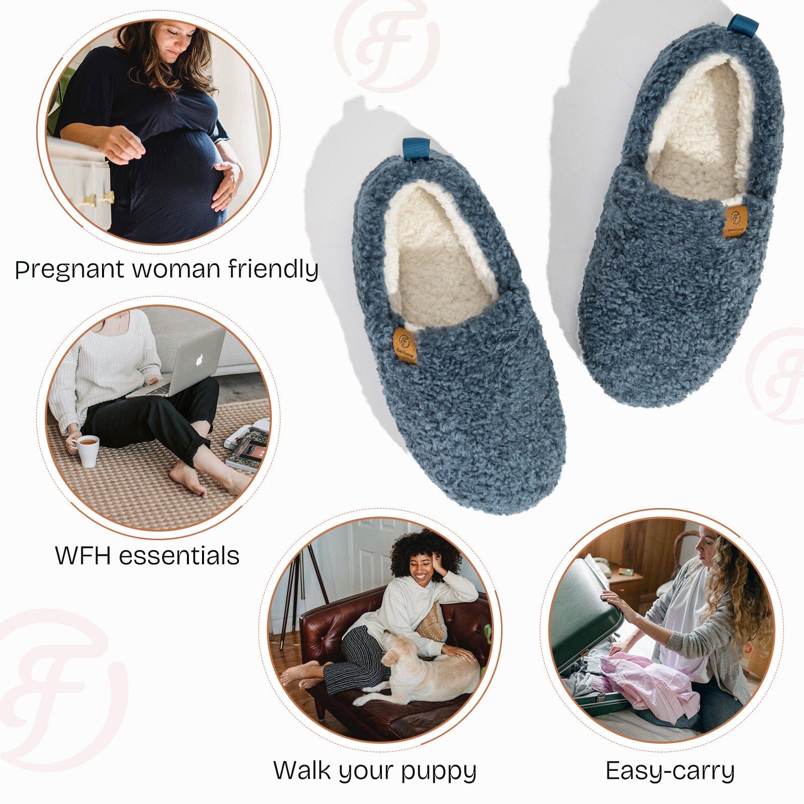Women's Fuzzy Full Slippers