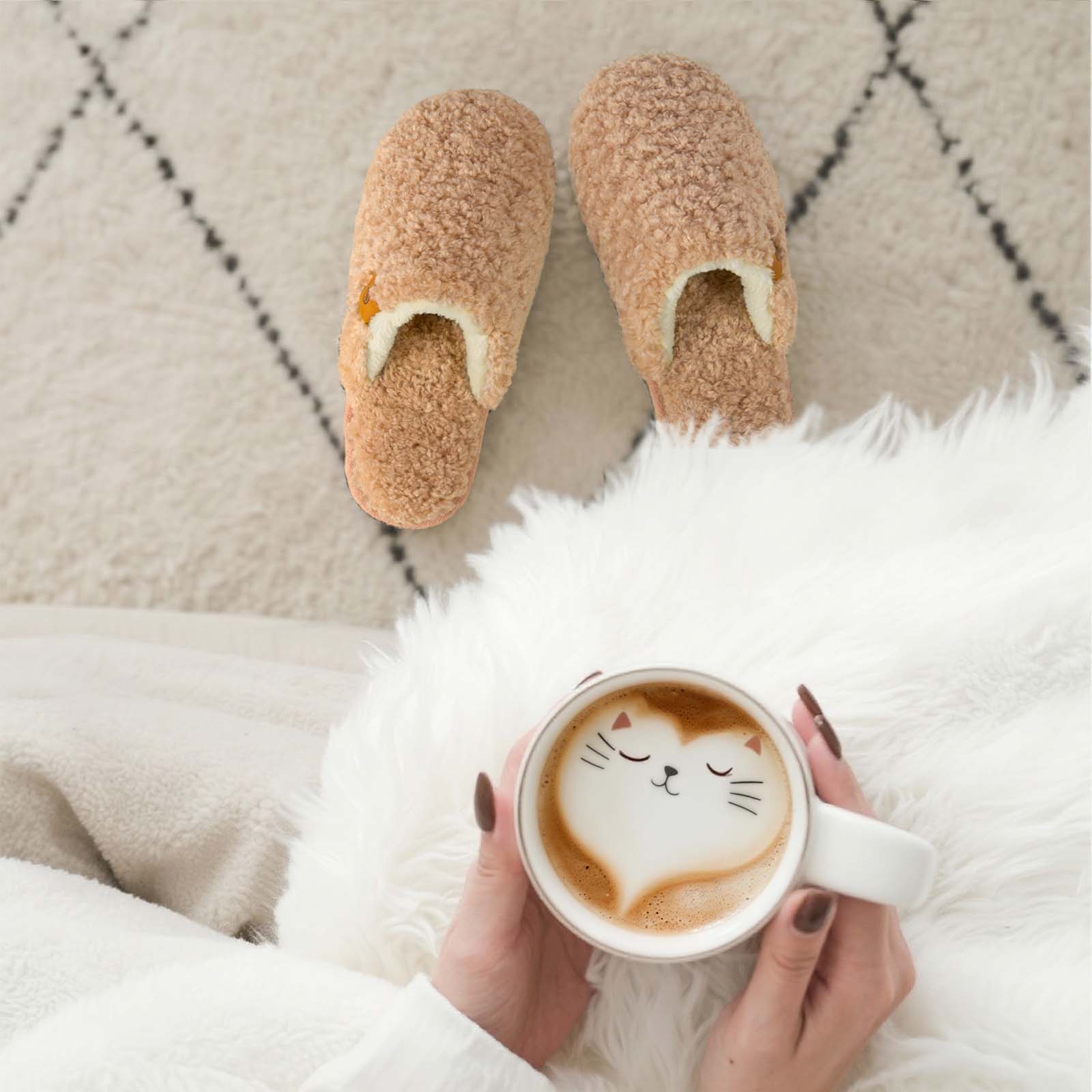 Women's Fuzzy Faux Alpine Non-slip Slippers