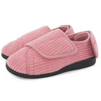 Women's Comfy Adjustable Wide Fit Hook And Loop Memory Foam Slippers