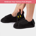 Women's Comfy Adjustable Wide Fit Hook And Loop Memory Foam Slippers