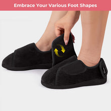 Women's Comfy Adjustable Wide Fit Hook And Loop Memory Foam Slippers