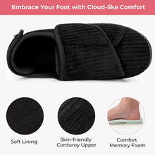 Women's Comfy Adjustable Wide Fit Hook And Loop Memory Foam Slippers