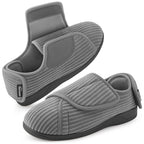 Women's Comfy Adjustable Wide Fit Hook And Loop Memory Foam Slippers