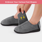 Women's Comfy Adjustable Wide Fit Hook And Loop Memory Foam Slippers