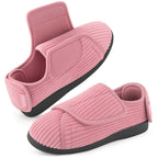 Women's Comfy Adjustable Wide Fit Hook And Loop Memory Foam Slippers