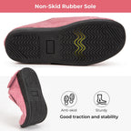 Women's Comfy Adjustable Wide Fit Hook And Loop Memory Foam Slippers