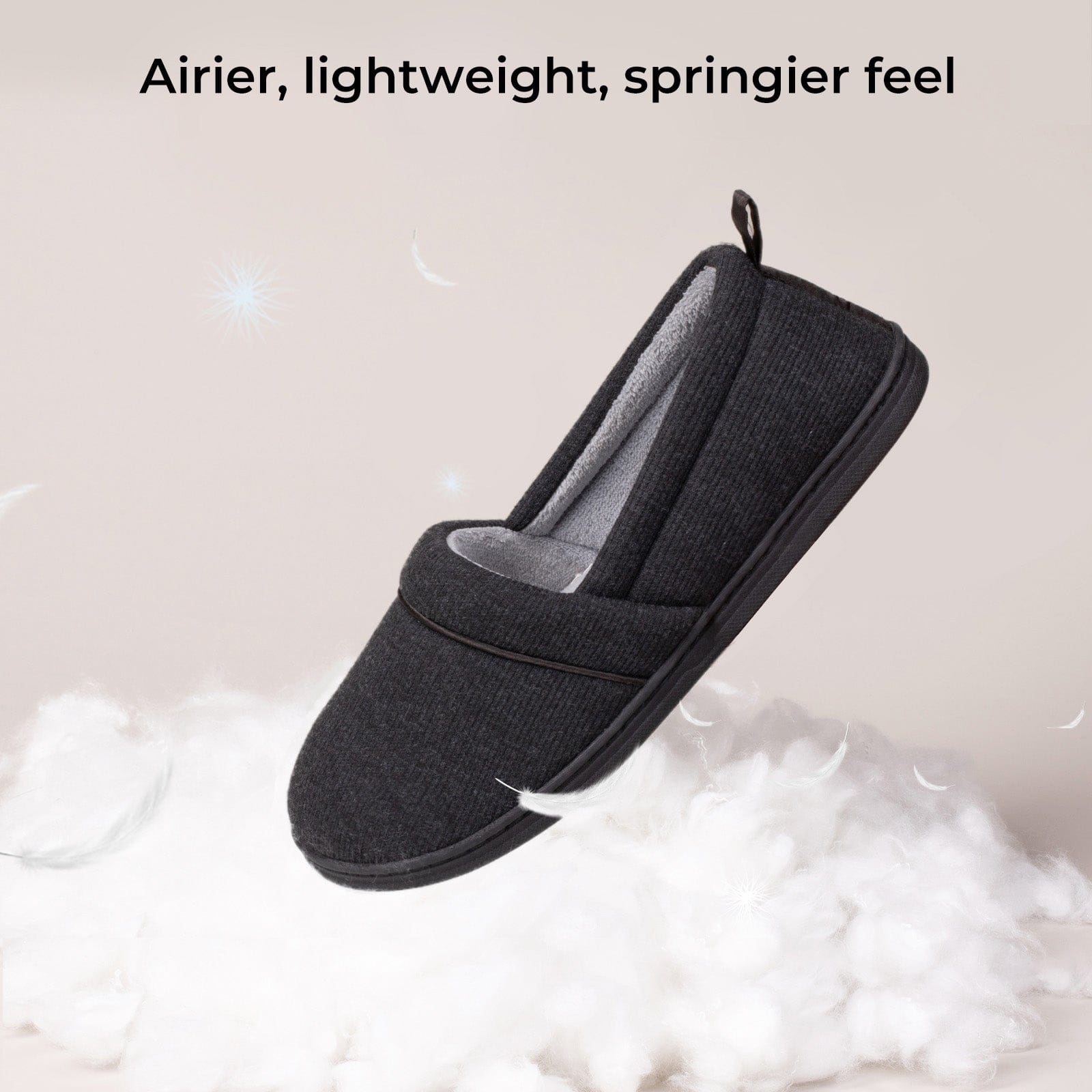 Women's Comfort Knit Loafer Light Weight Slippers with Anti-Skid Rubber Sole
