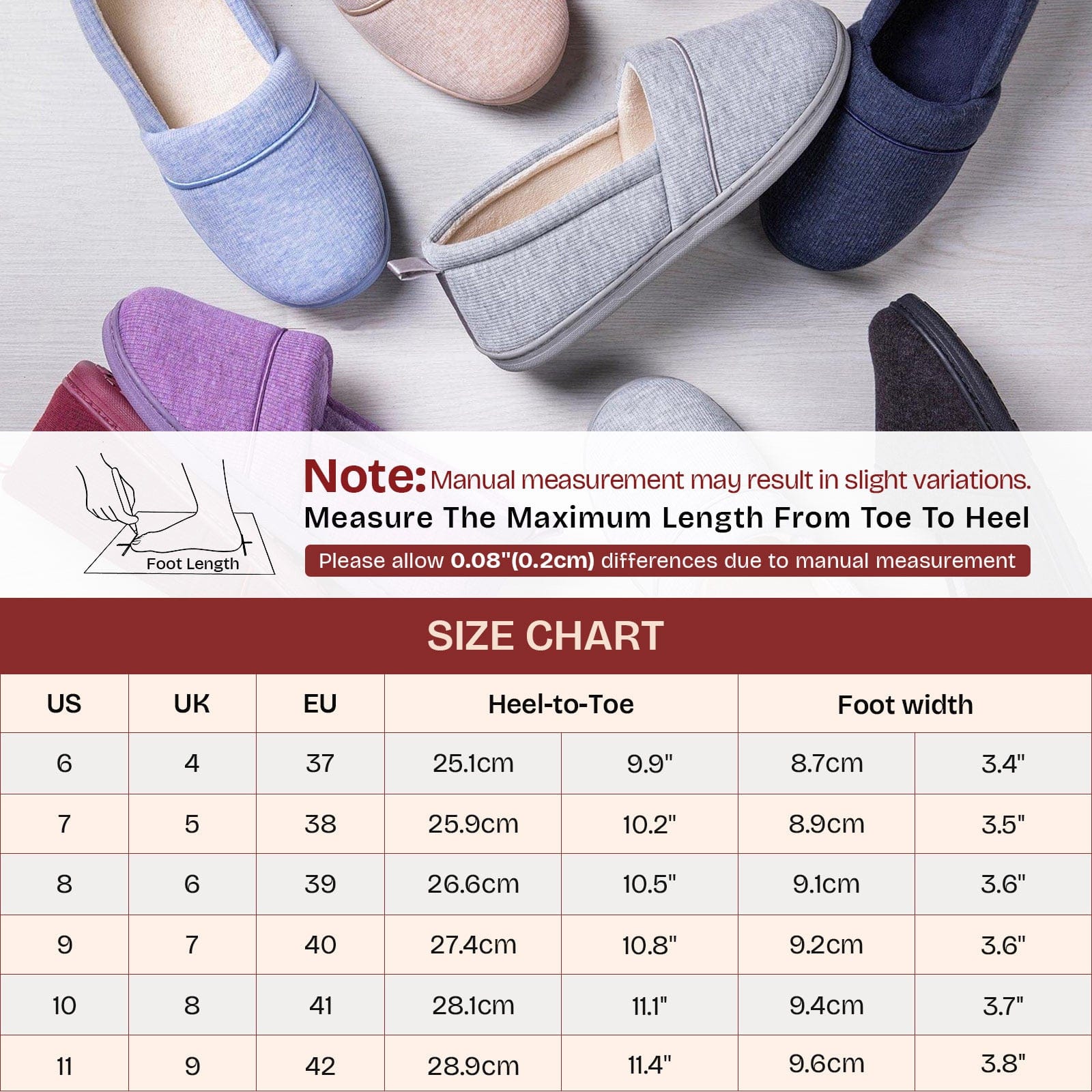 Women's Comfort Knit Loafer Light Weight Slippers with Anti-Skid Rubber Sole