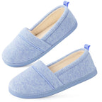 Women's Comfort Knit Loafer Light Weight Slippers with Anti-Skid Rubber Sole