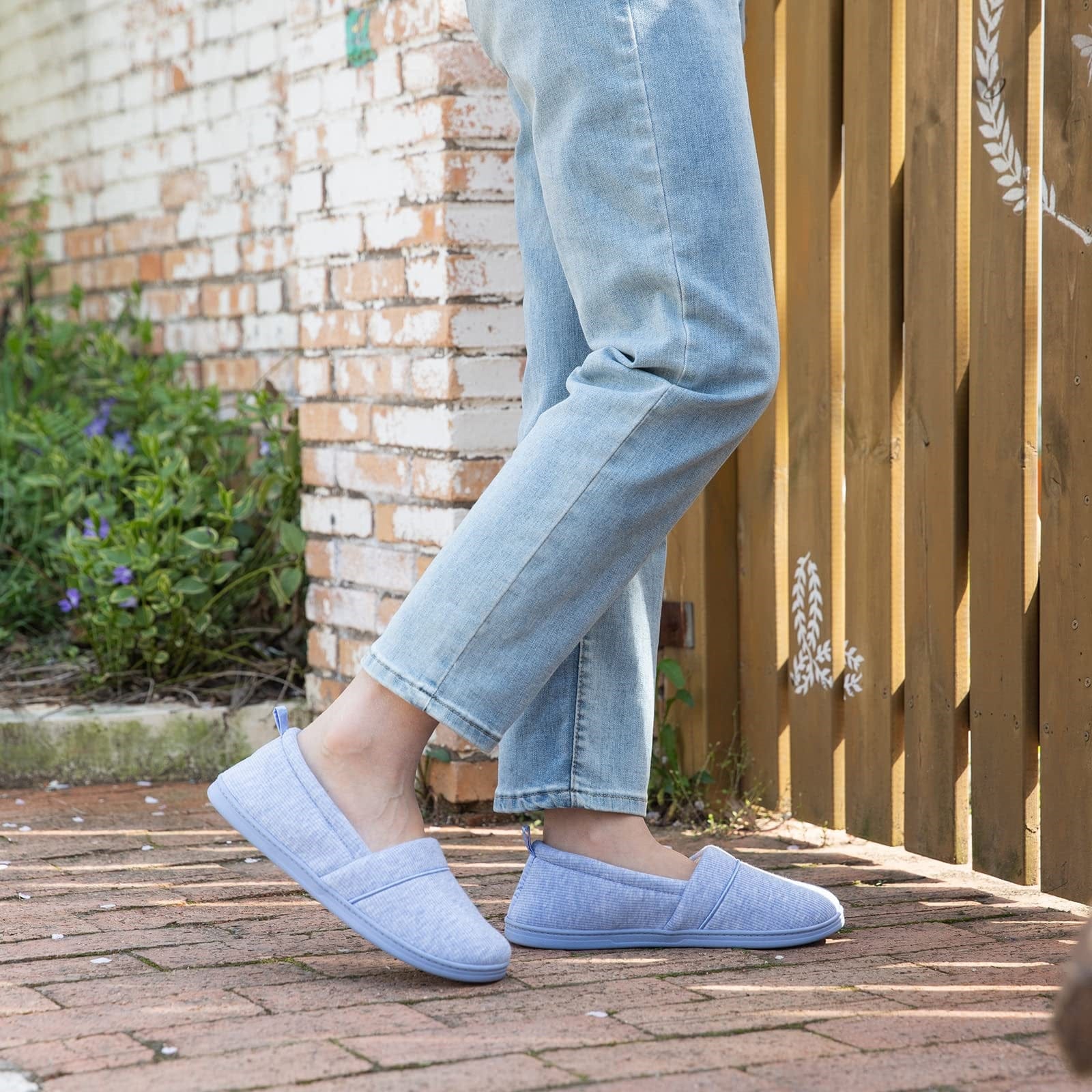 Women's Comfort Knit Loafer Light Weight Slippers with Anti-Skid Rubber Sole