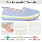 Women's Comfort Knit Loafer Light Weight Slippers with Anti-Skid Rubber Sole