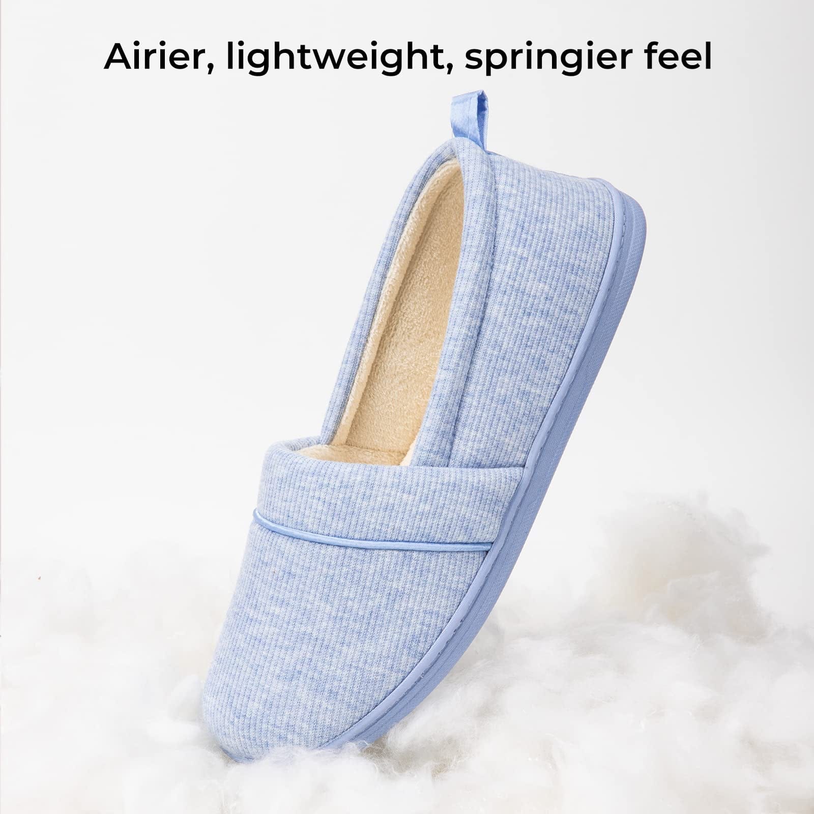 Women's Comfort Knit Loafer Light Weight Slippers with Anti-Skid Rubber Sole