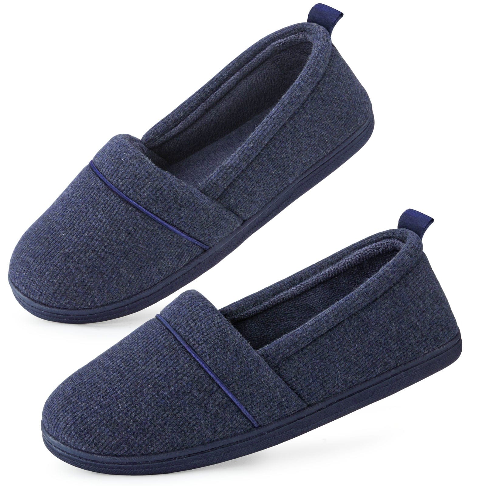 Women's Comfort Knit Loafer Light Weight Slippers with Anti-Skid Rubber Sole