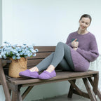 Women's Comfort Knit Loafer Light Weight Slippers with Anti-Skid Rubber Sole