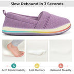 Women's Comfort Knit Loafer Light Weight Slippers with Anti-Skid Rubber Sole