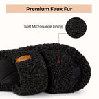Womens Fuzzy Open-toe Slippers